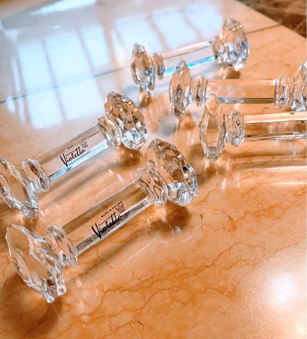 希少 Violetta ヴィオレッタ クリスタルガラス カトラリーレスト 5点