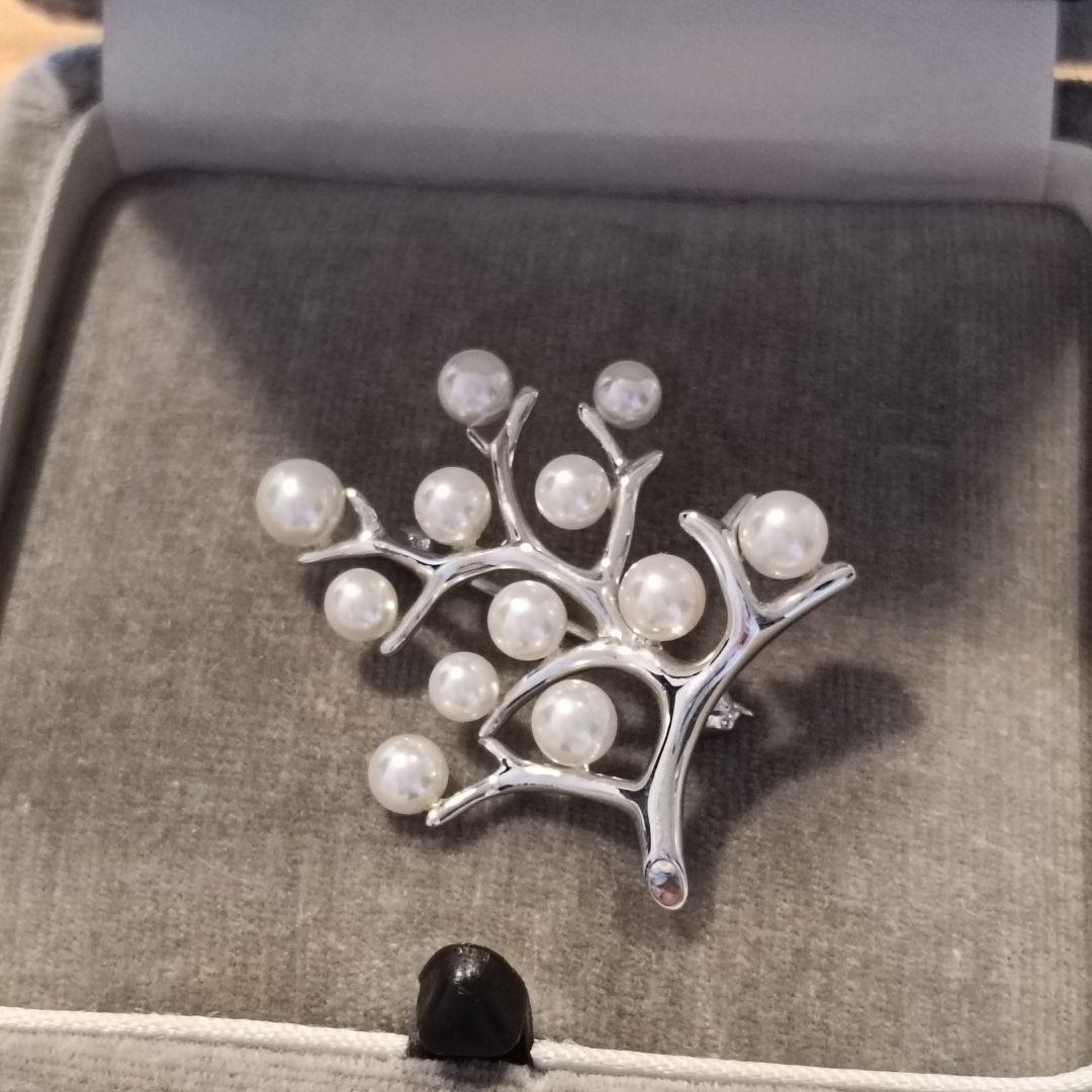 ミキモト 幸福の木 シルバー ブローチ 箱付き