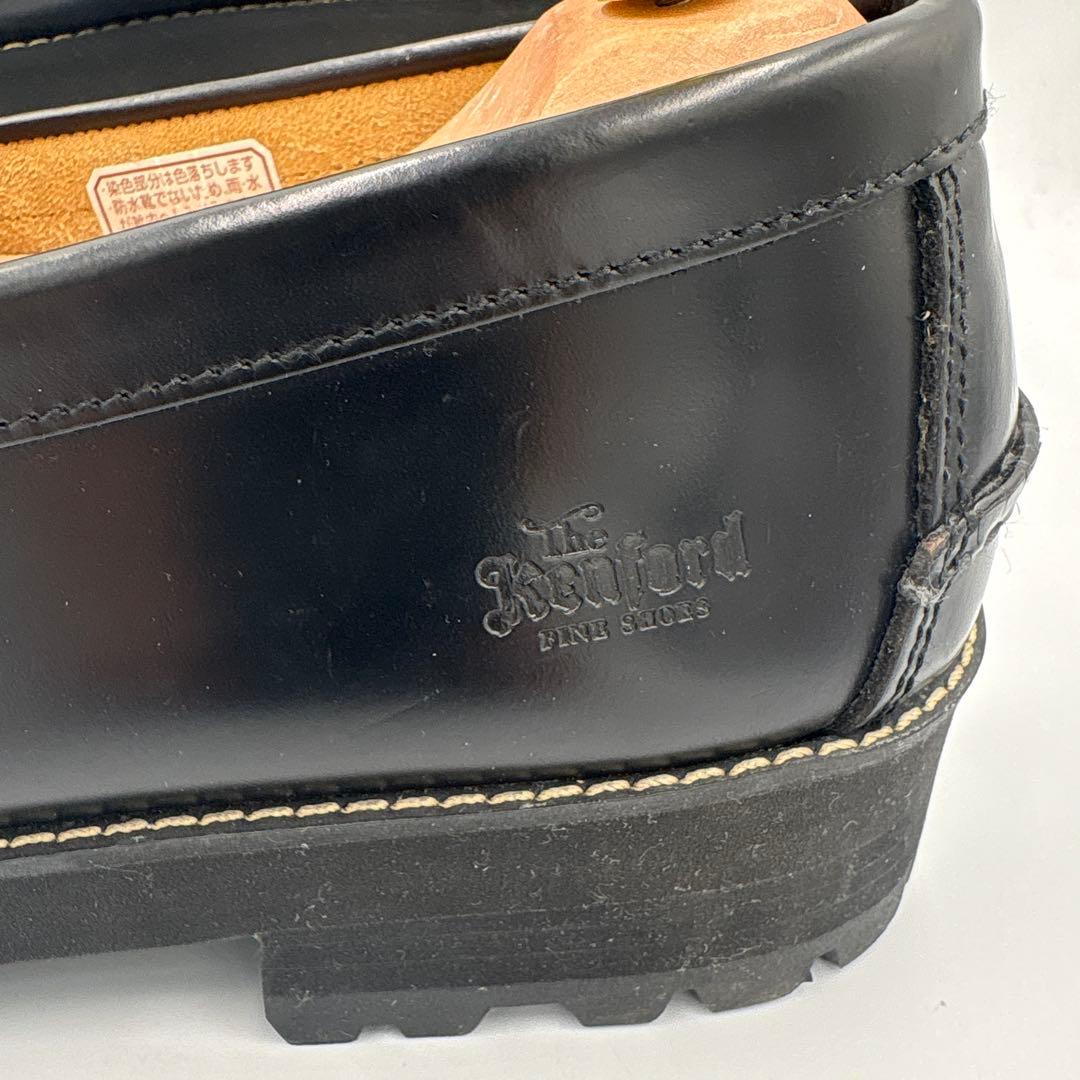 The Kenford Fineshoeタンクソールキルトタッセル ローファー黒