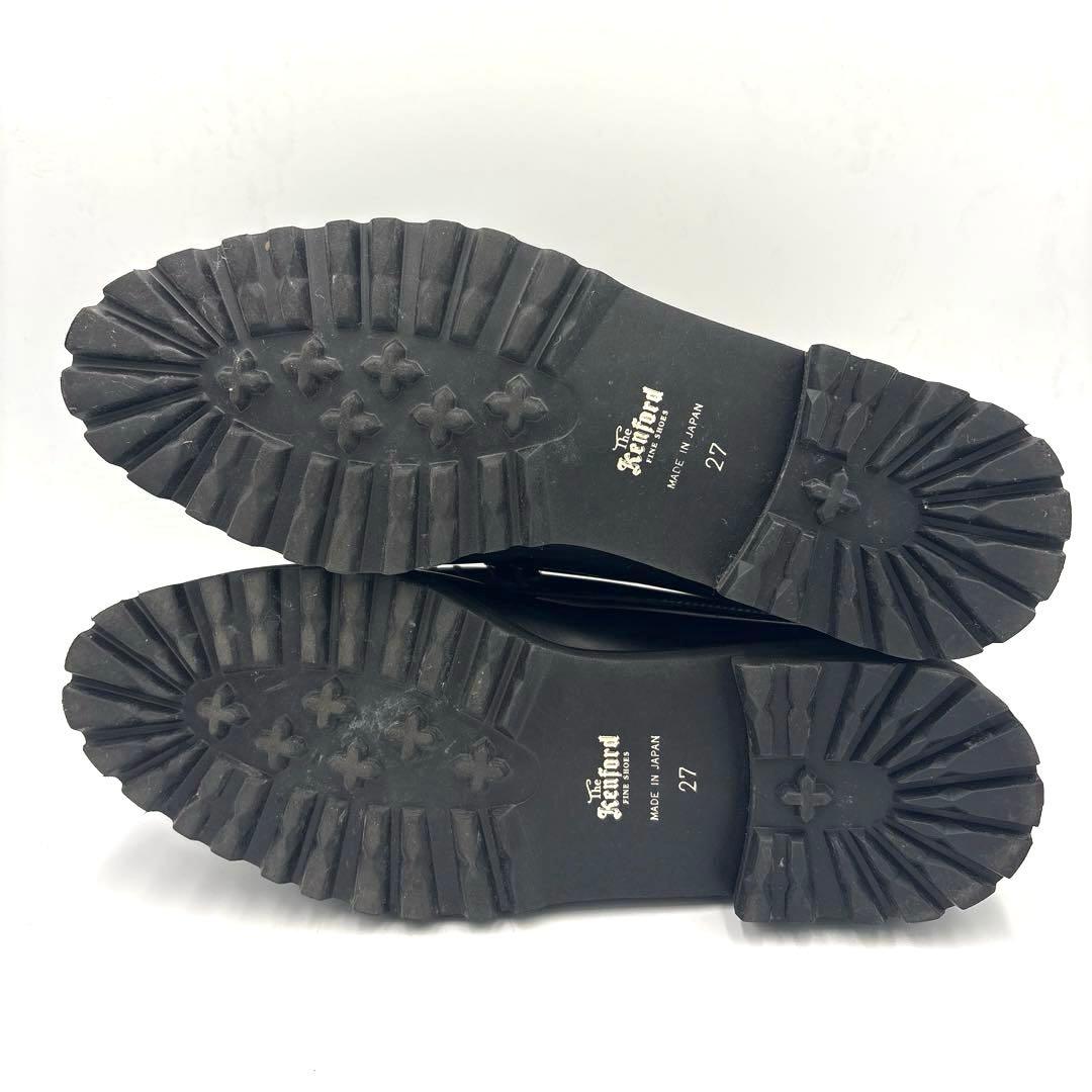 The Kenford Fineshoeタンクソールキルトタッセル ローファー黒