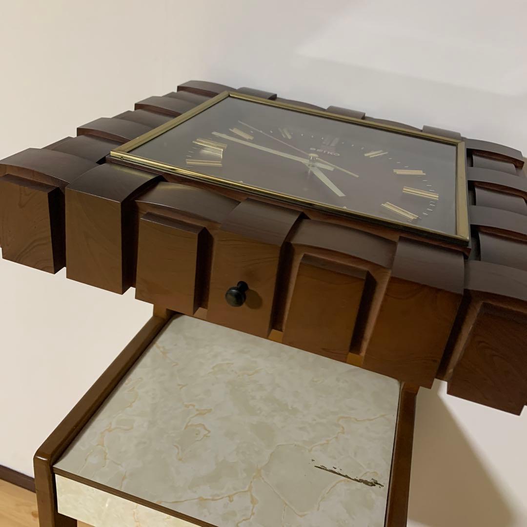 SEIKO レトロ壁掛け時計　木目