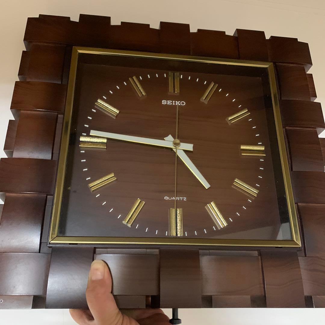 SEIKO レトロ壁掛け時計　木目