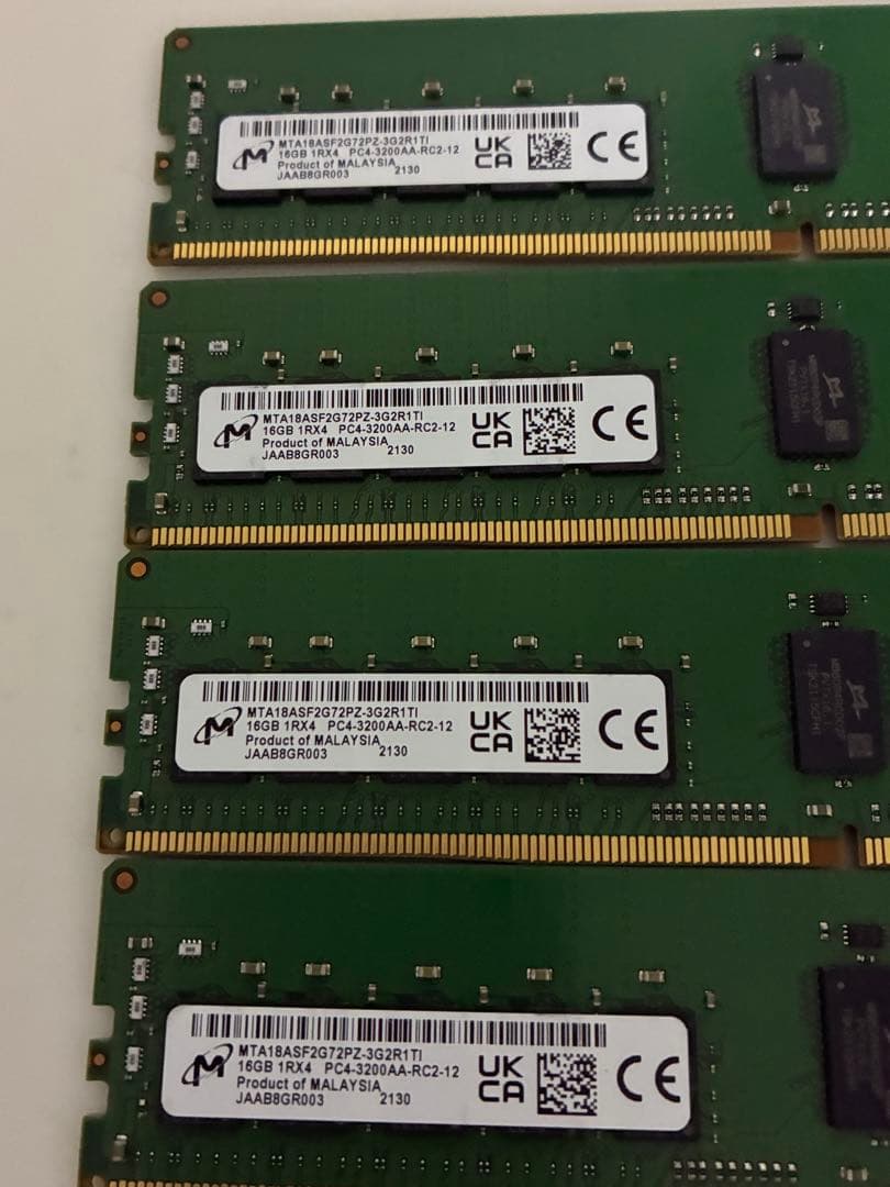★Micron PC4-3200AA-RC2-12 16GB メモリ ★4枚