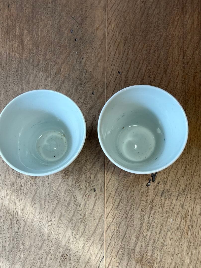 古い蕎麦猪口　そばちょこ　2個セット　湯呑み　古雑貨　アンティーク　昭和レトロ