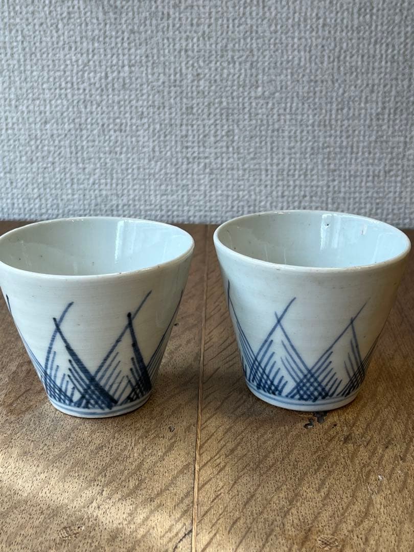古い蕎麦猪口　そばちょこ　2個セット　湯呑み　古雑貨　アンティーク　昭和レトロ