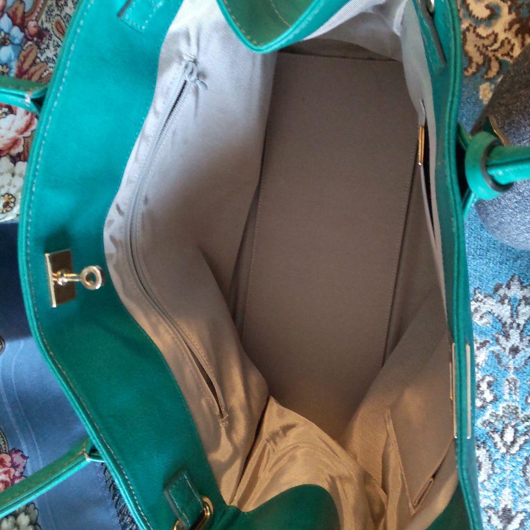 きーちゃん　濱野皮革工藝　エメラルドグリーン　トート