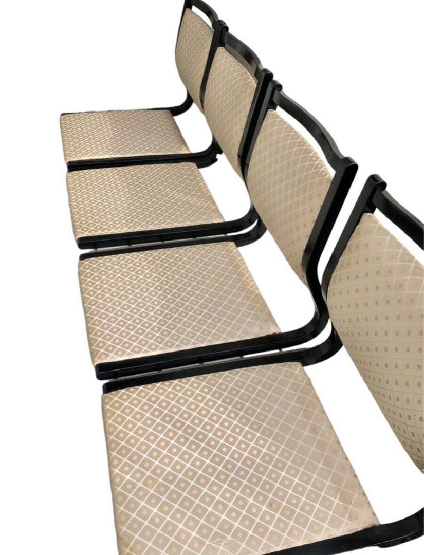 昭和レトロ　黒漆　木製の座椅子4脚/モダン　和室　宴会　椅子　スツール