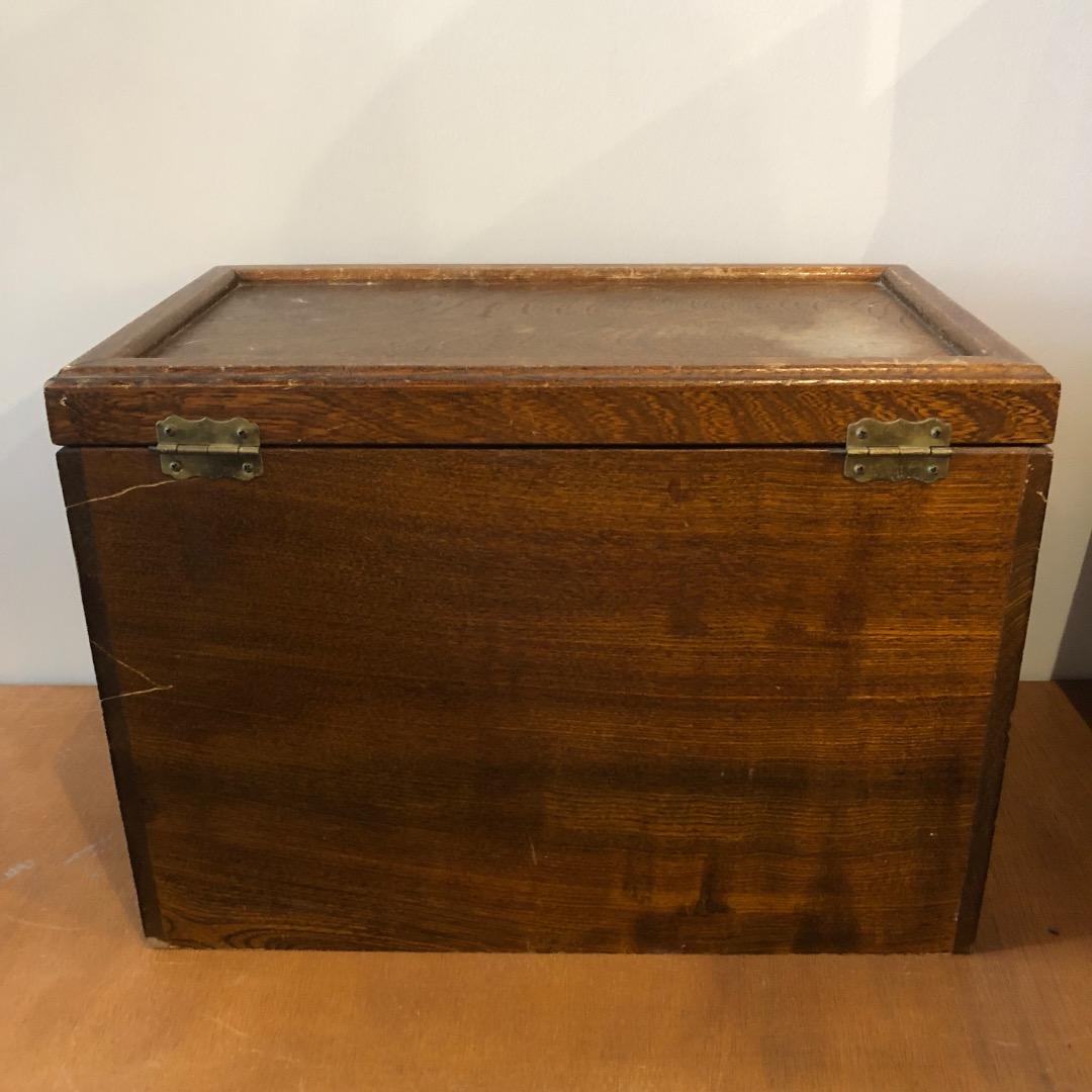 昭和レトロ　木製ジュエリーボックス　3段　鏡付きアクセサリー入れ　小物入れ　木