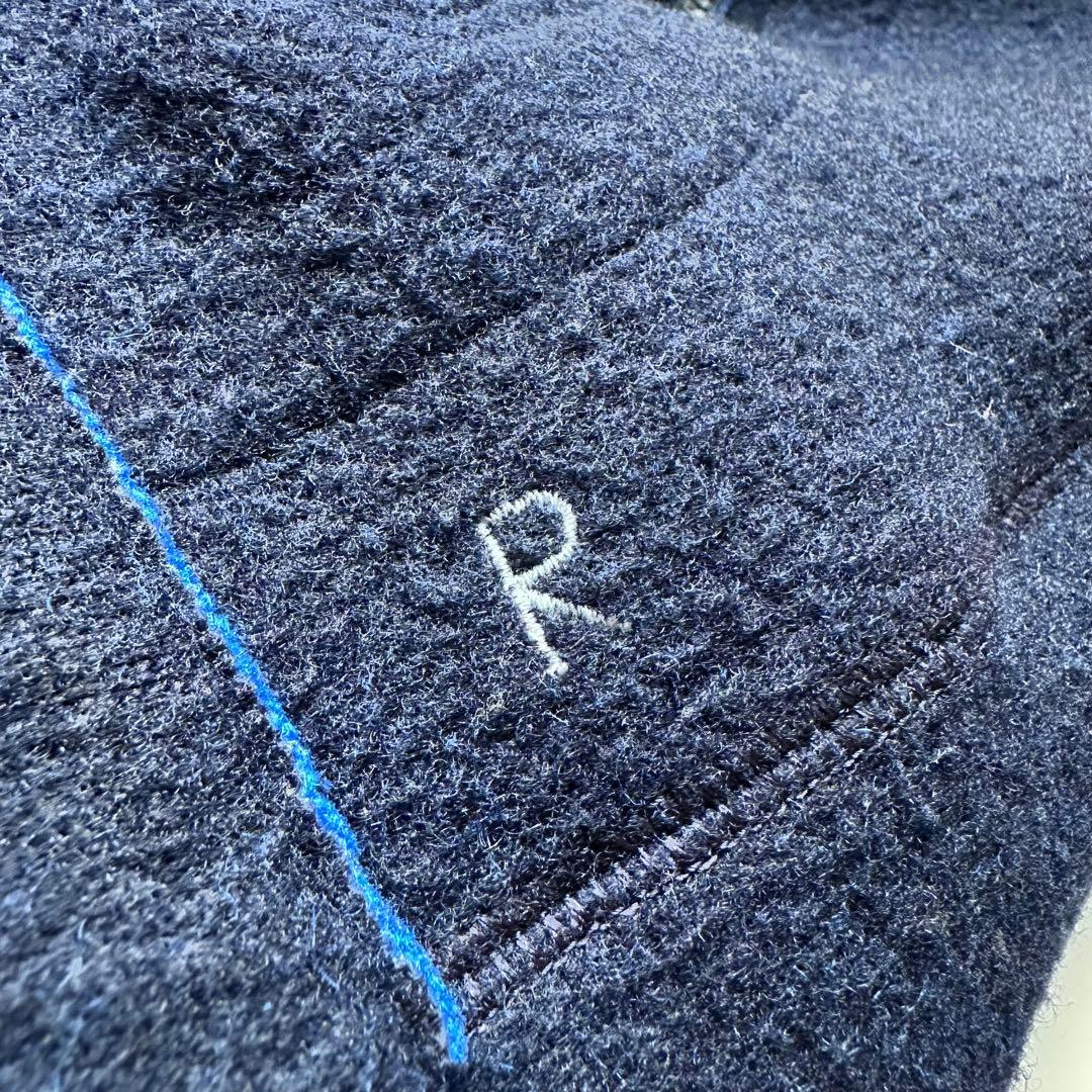 現行タグ✨45R 縮絨ウールジャケット ダブルジップアップブルゾン 秋冬 紺 2