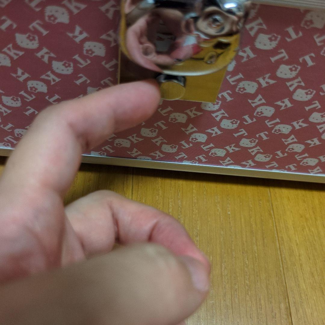 キティちゃん　ブランド風メイクボックス　化粧箱　ピンク　シルバー