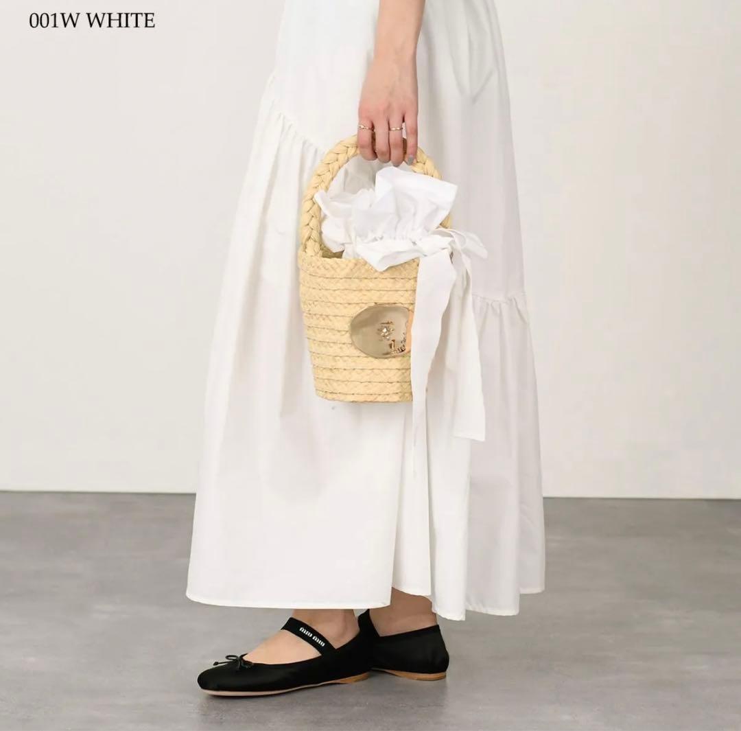 【美品】PATOU カゴバック 白 ラフィアバゲットバック