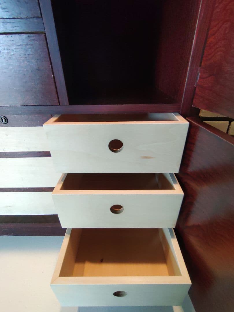 隠し収納あり！骨董品　戸棚　引き出し