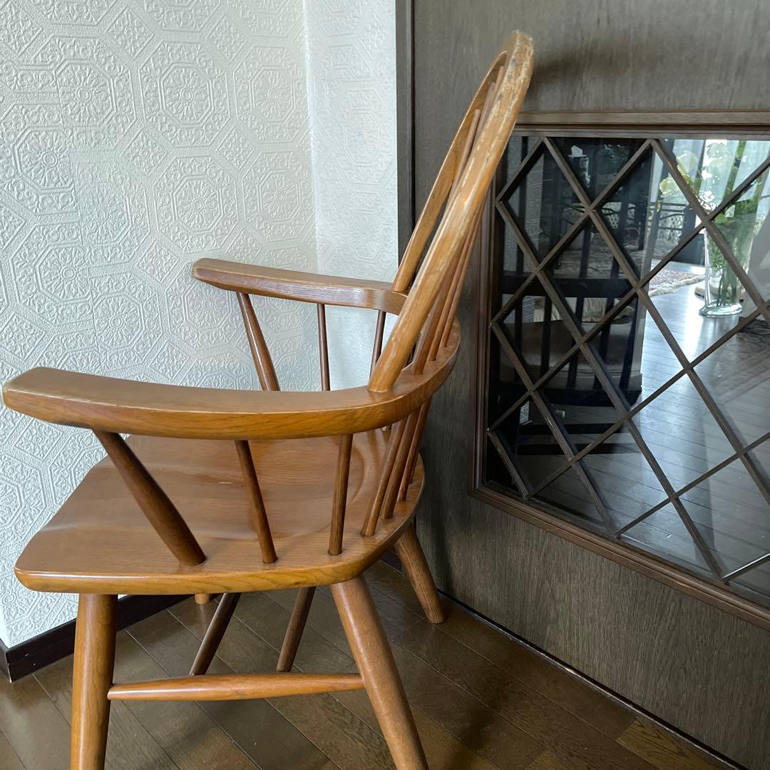 柏木工　アンティーク　肘掛け付き　ウィンザー　カントリー　チェアー　1脚