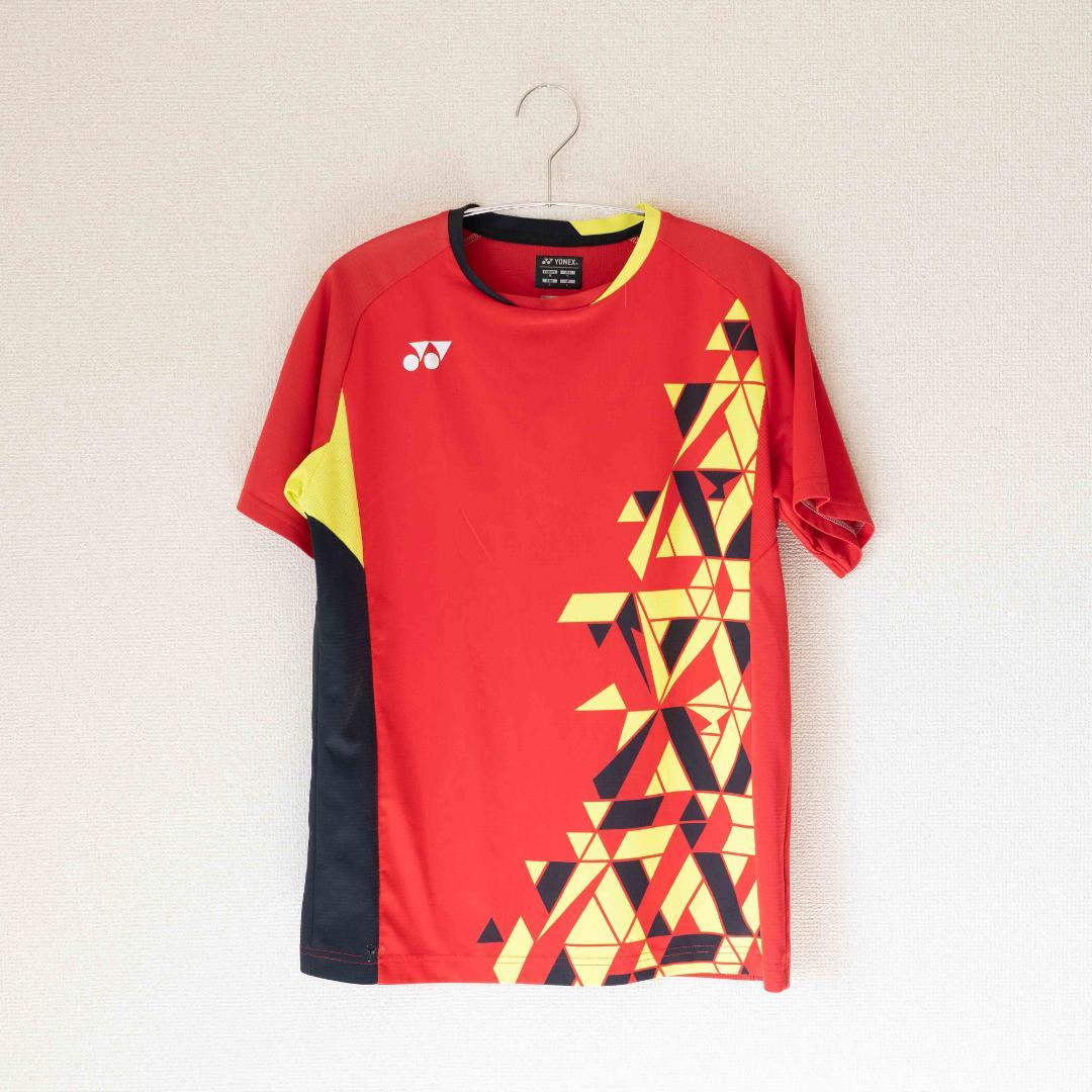 YONEX ゲームシャツ 柳井商工 背面 ユニ Lサイズ レッド (10)