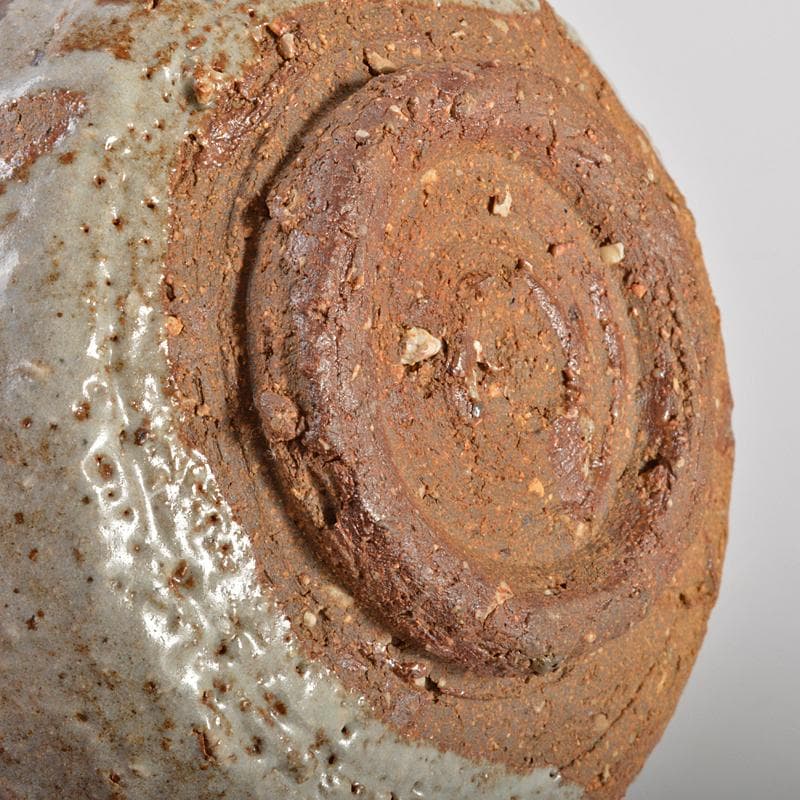 茶道具　加藤唐九郎　一無斎（一ム斎）作　鼠志野　茶碗　共布共箱　D　R6708