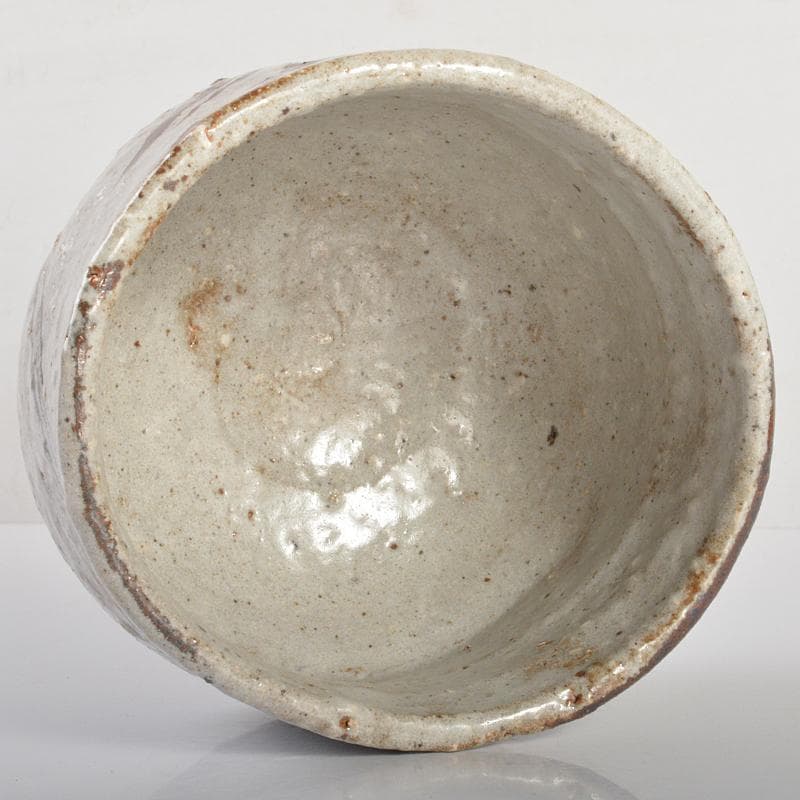 茶道具　加藤唐九郎　一無斎（一ム斎）作　鼠志野　茶碗　共布共箱　D　R6708