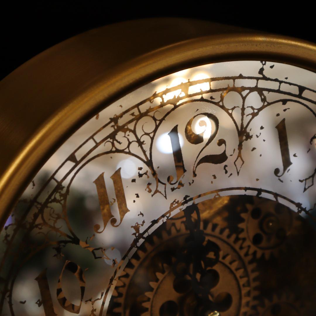 置き時計 クロック ゴールド ギアクロック ヴィンテージ