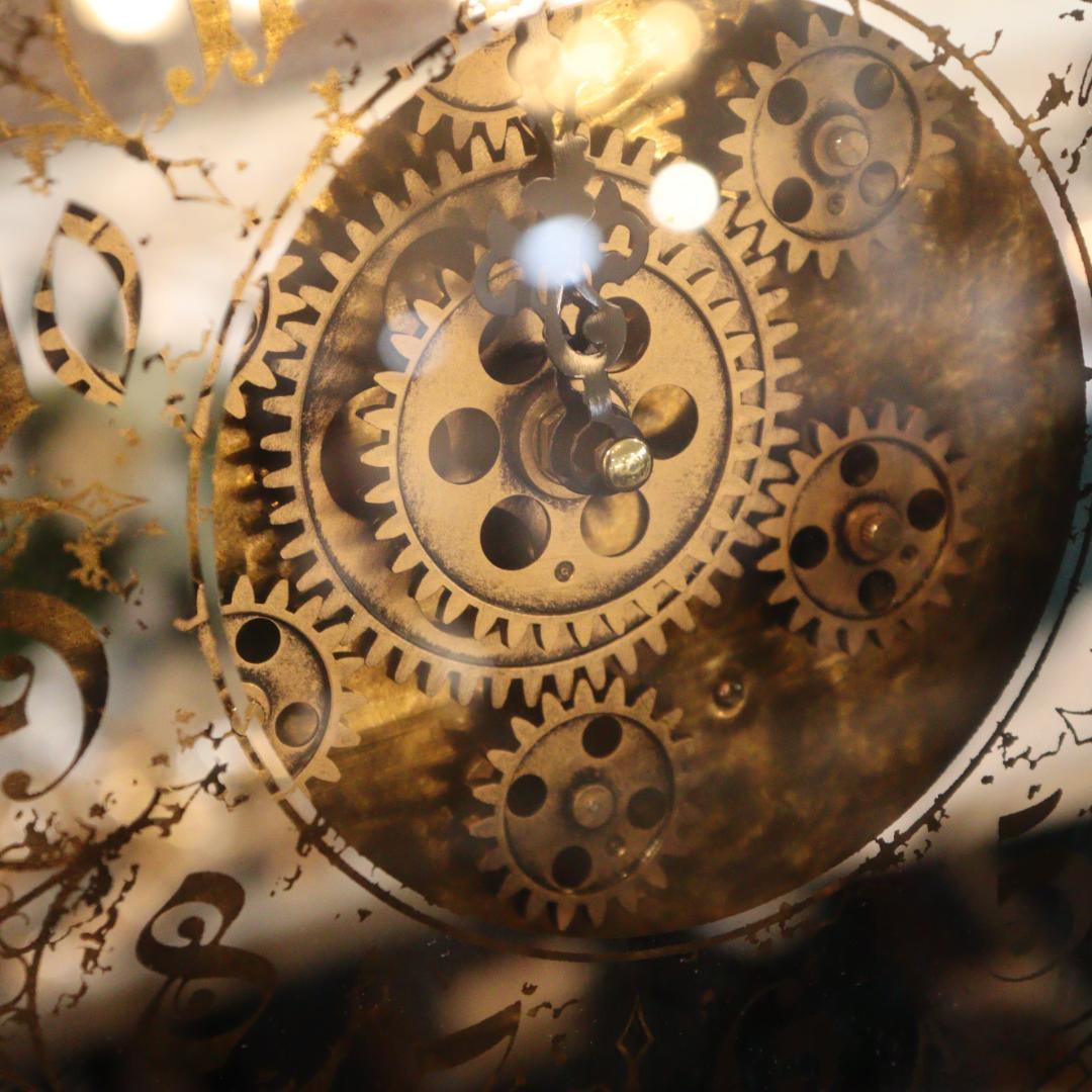 置き時計 クロック ゴールド ギアクロック ヴィンテージ