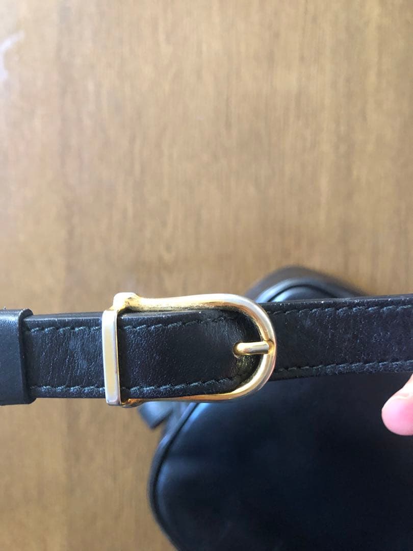 Celine ブラックレザー ショルダーバッグ　セリーヌ