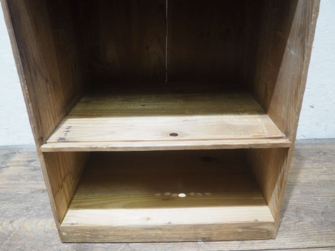 1383 引き出し付　杉の収納棚　飾り棚　オープンラック　ケース　古家具　レトロ