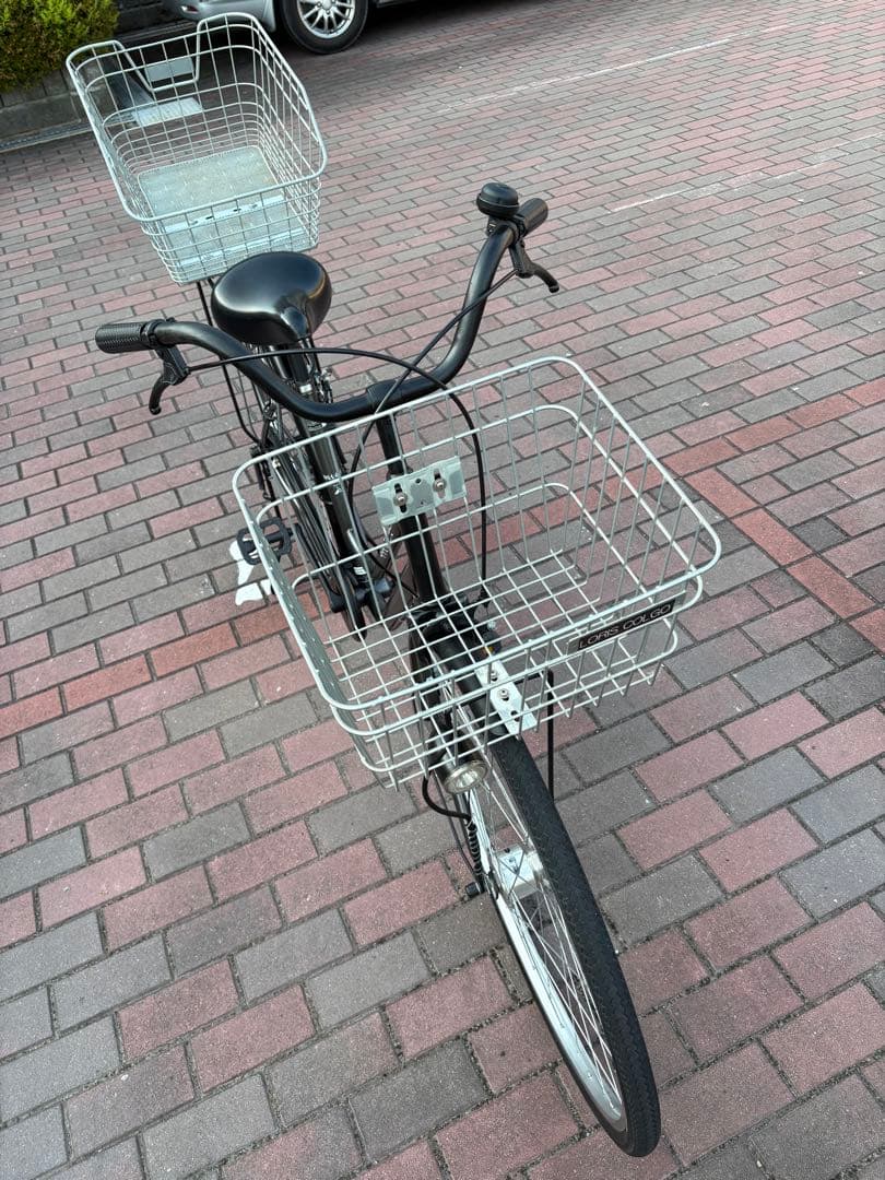 前後大型バスケット　お買い物仕様オートライトママチャリ(27㌅)お引取/配達可能