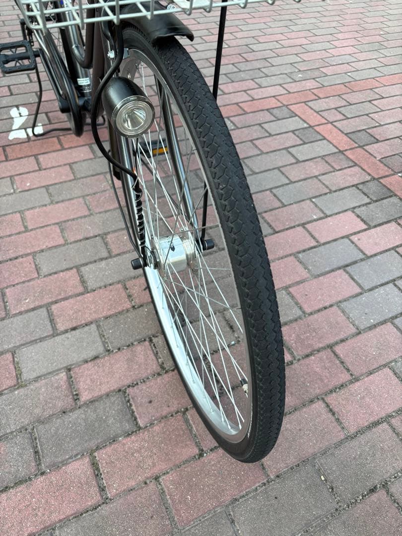 前後大型バスケット　お買い物仕様オートライトママチャリ(27㌅)お引取/配達可能