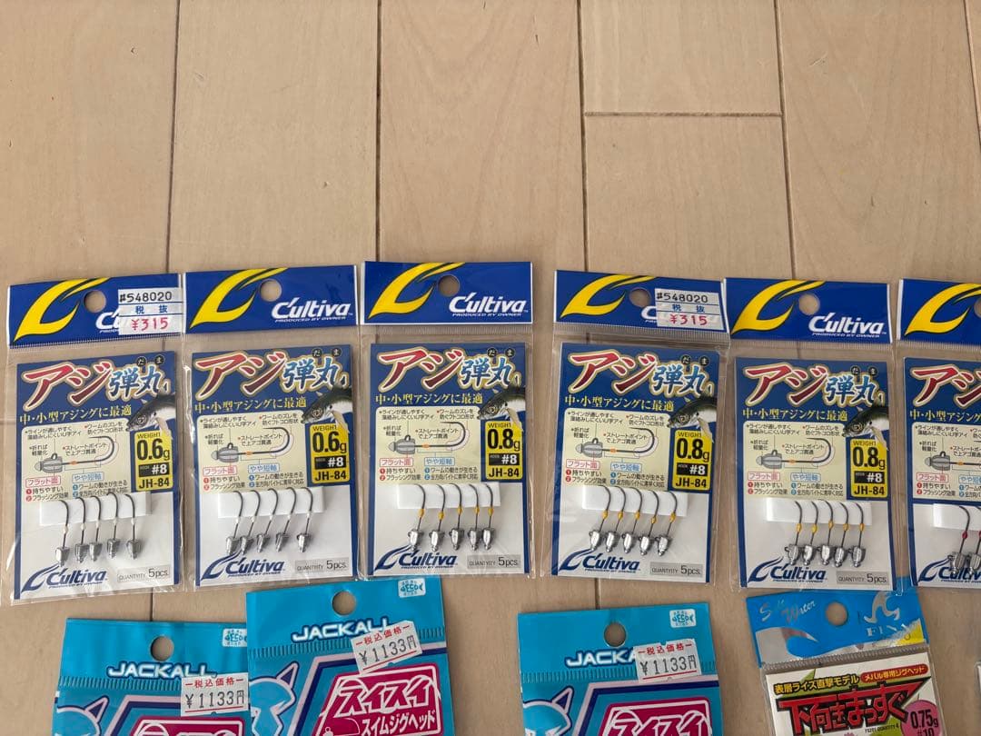 未使用 ライトゲームセット ジグヘッド ワーム リーダー アジング メバリング