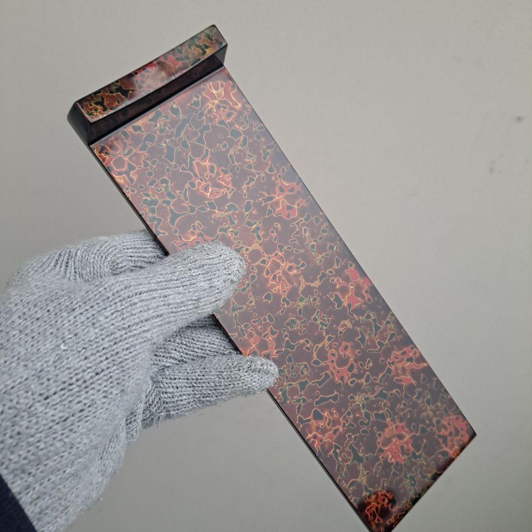 【津軽塗　唐塗　8寸\"箸置き×5客】天然木製　未使用品