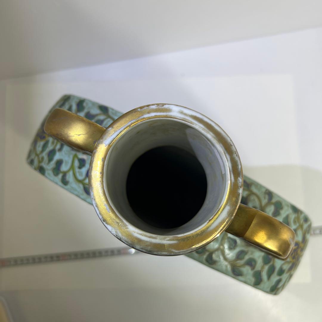 中国美術　粉彩　大花瓶　h40cm 東K8-0202③ タサオ