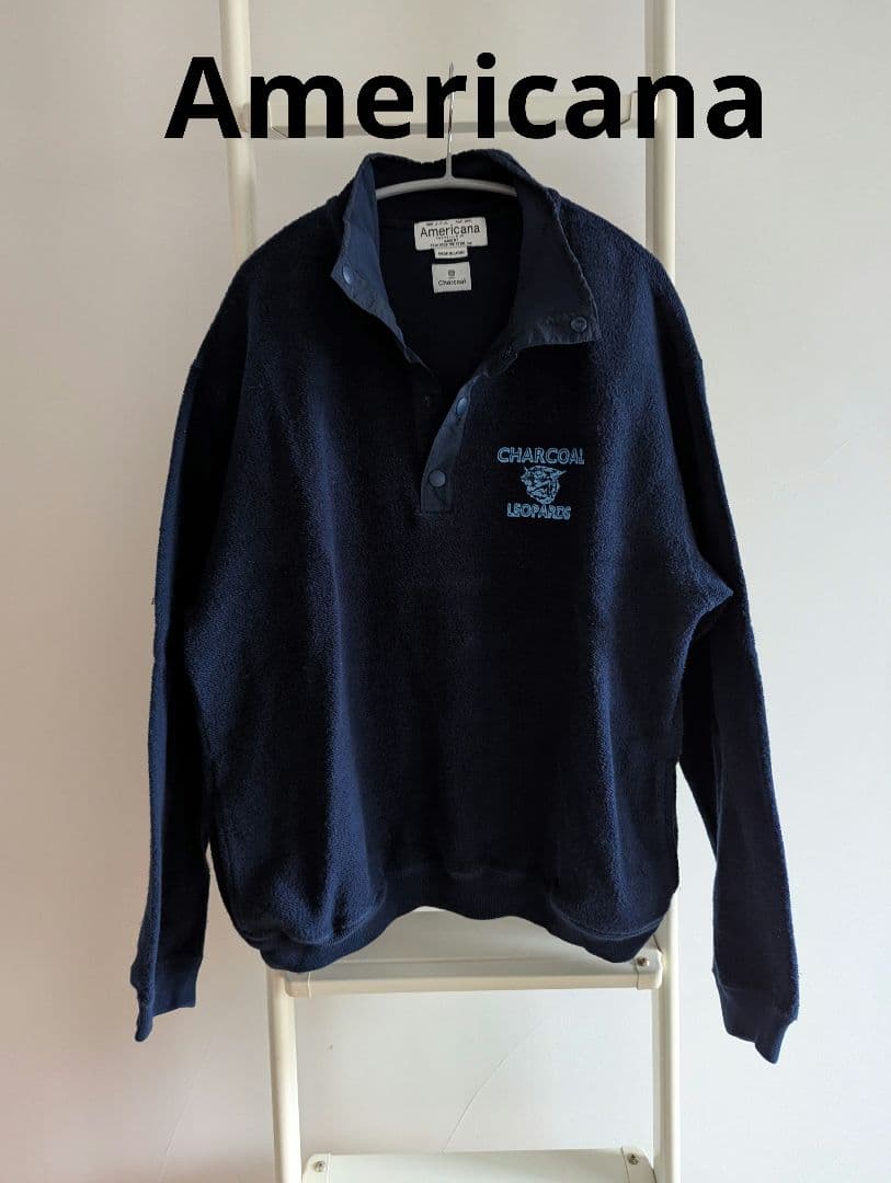 Americana×Charcoal Leopards スナップ プルオーバー