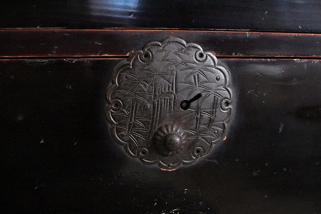 丸金具　時代庄内箪笥 3段　タンス　収納　古家具　古民家　時代家具