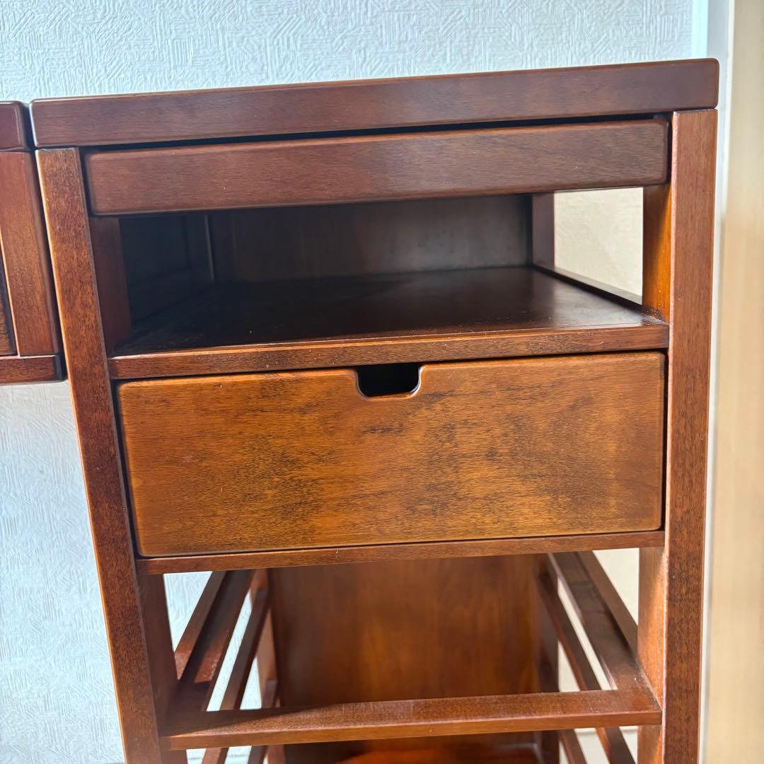 豊岡クラフト Toyooka Craft 双様机　デスク　ワゴン　木製　希少