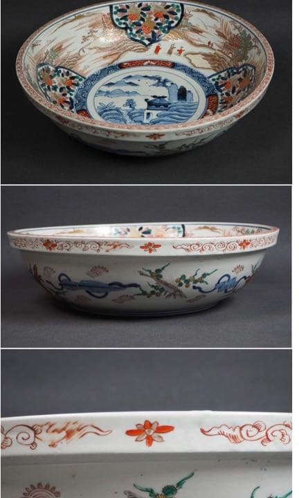 送料無料　江戸期 古伊万里大鉢41ｃｍ