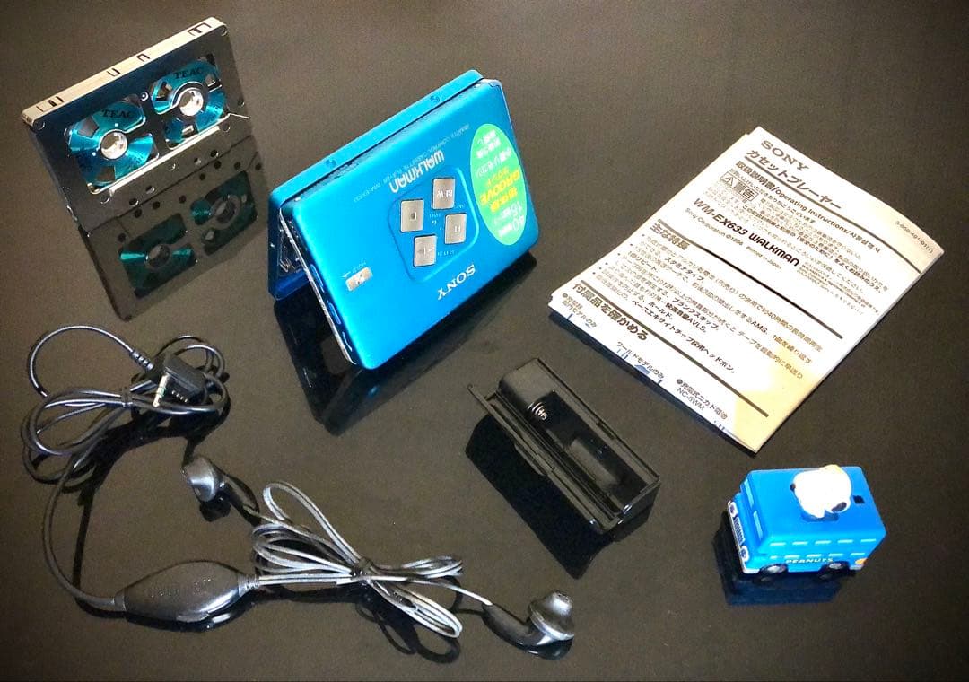 カセットウォークマン　SONY WM-EX633 青色「整備済み、完動美品」
