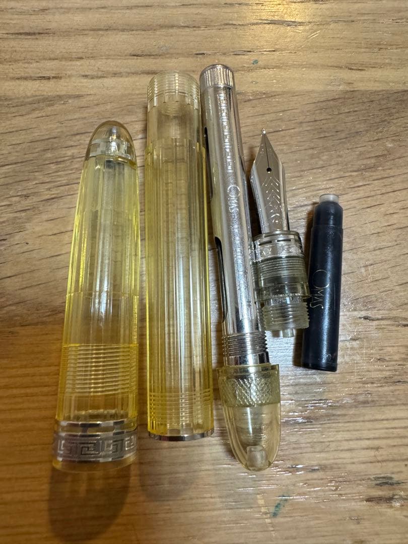 訳あり OMAS オマス 万年筆 18K 750 M 中字 クリア 透明 文房具
