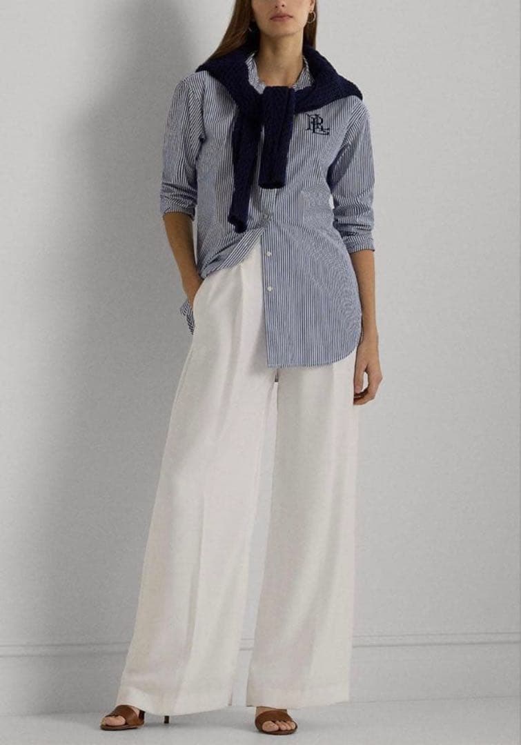 【未使用級】ローレンラルフローレン　ストライプ　シャツ　刺繍　XXS