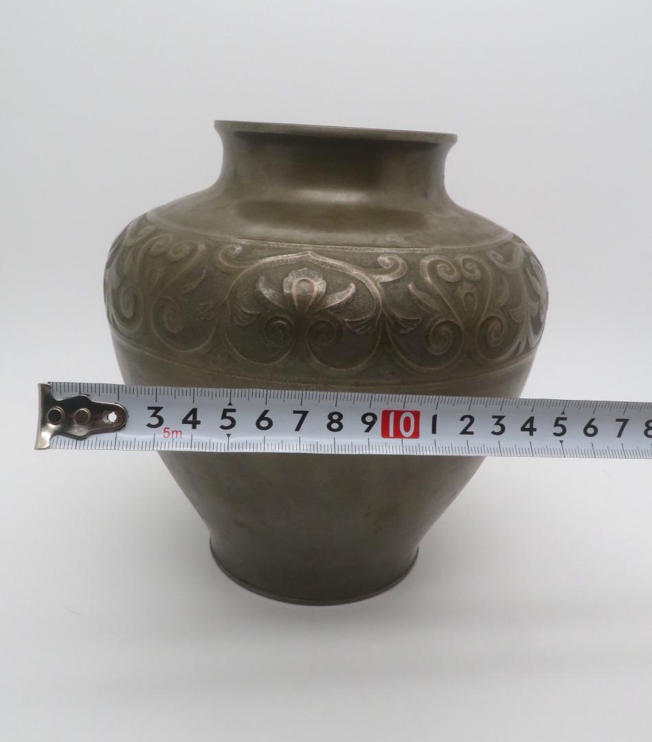 華瓶　朧銀　銀25％　骨董品　重さ約 696g 銀瓶　銀仕上　銀製