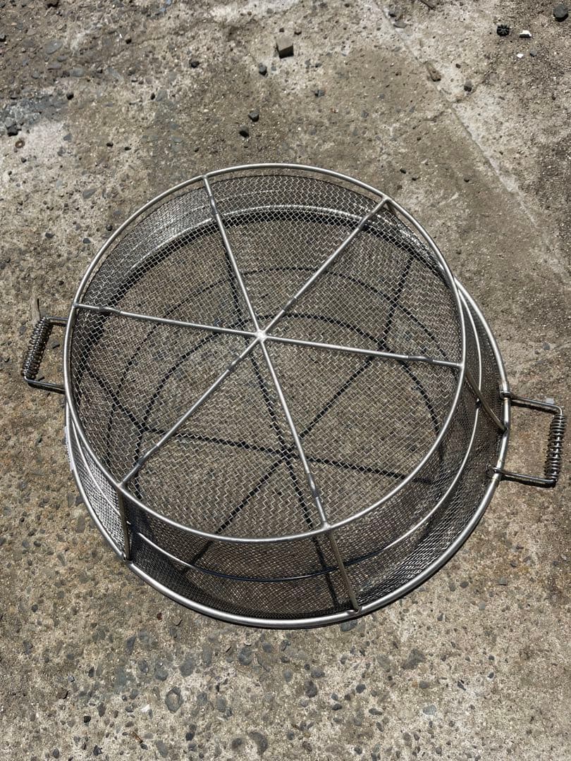 手付きざる60cm水切り洗う大型のステンレスざるです大量調理水切り洗う2点セット