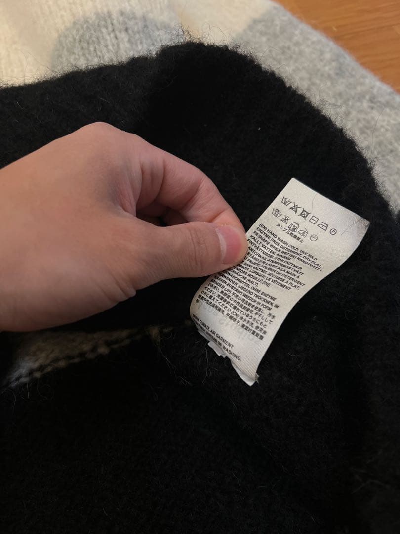 アクネストゥディオズ　モヘア　ウール　ボーダー　ニット　セーター　クルーネック