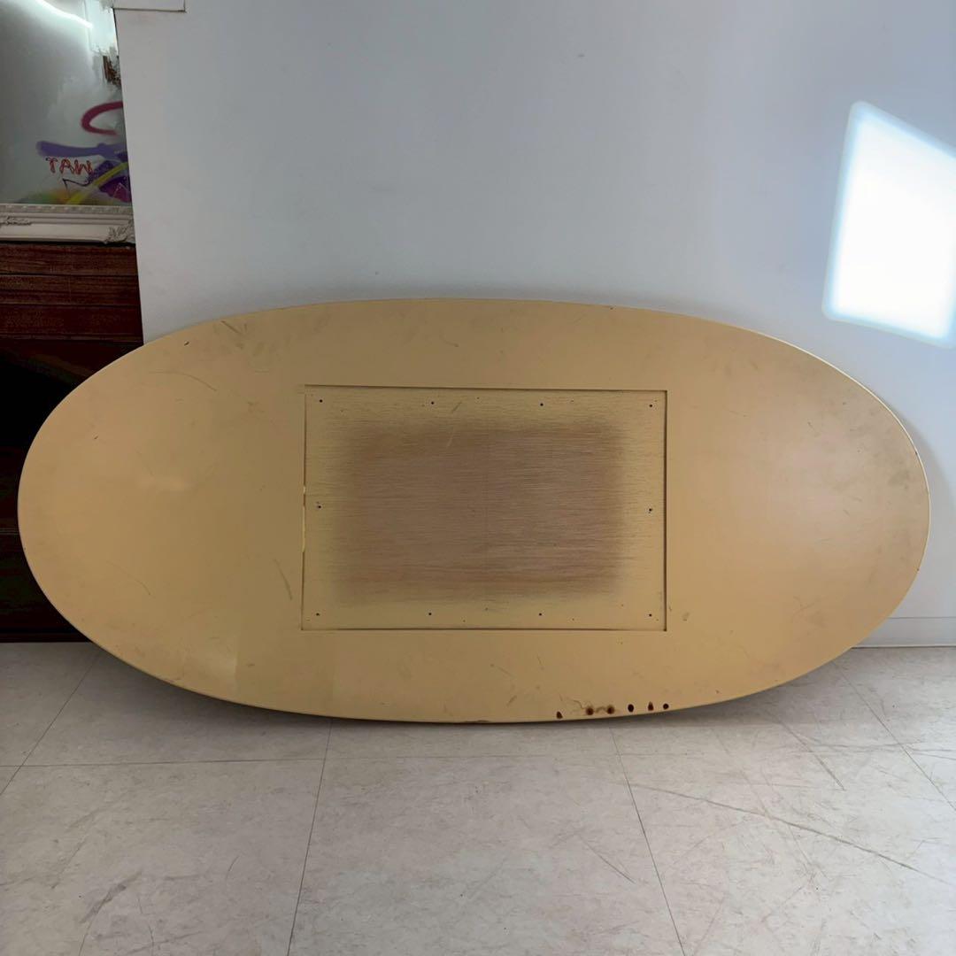 楕円テーブル　センターテーブル　リビングテーブル　ローテーブル　真鍮ベース