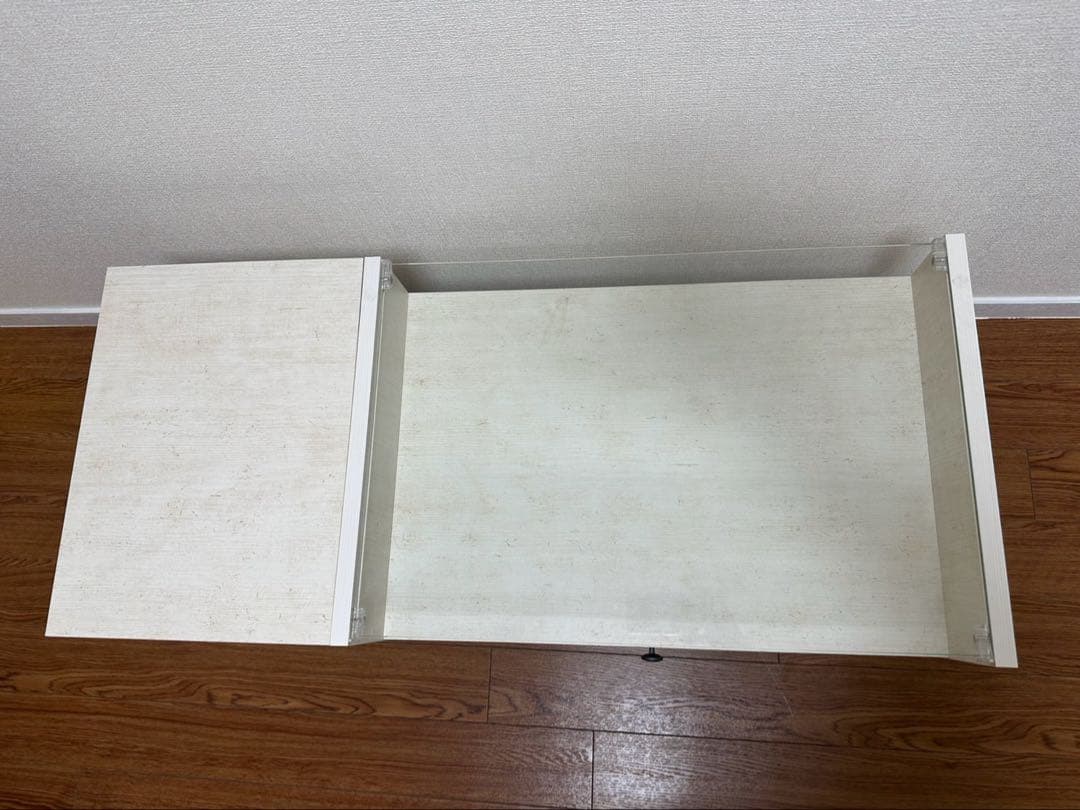 ニトリローテーブルホワイトドレッサーガラス天板ミラー付き　⚠️下記場所のみ送料無料