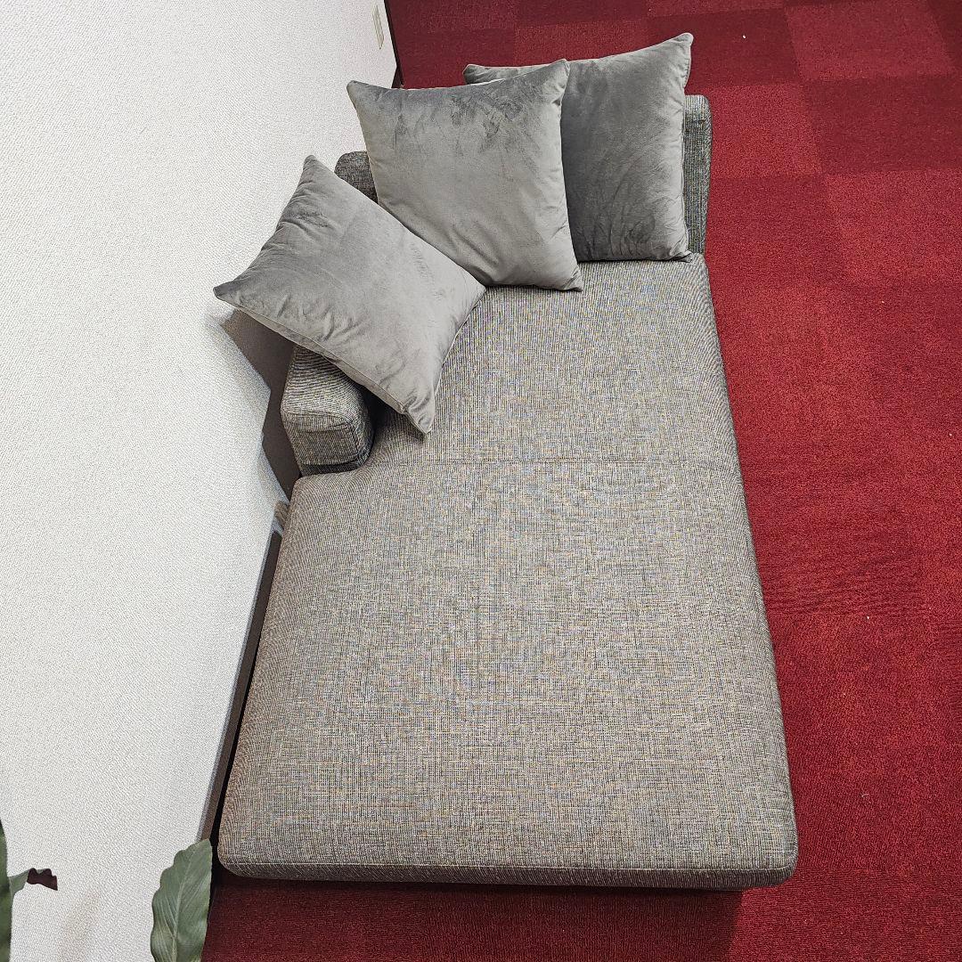 東京23区送料無料 グレーの1人掛けソファ（クッション付き）