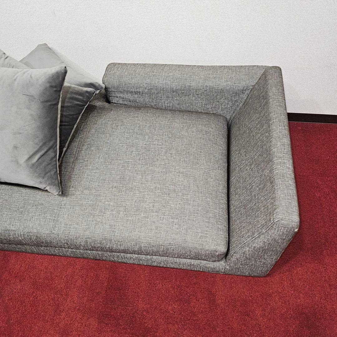 東京23区送料無料 グレーの1人掛けソファ（クッション付き）