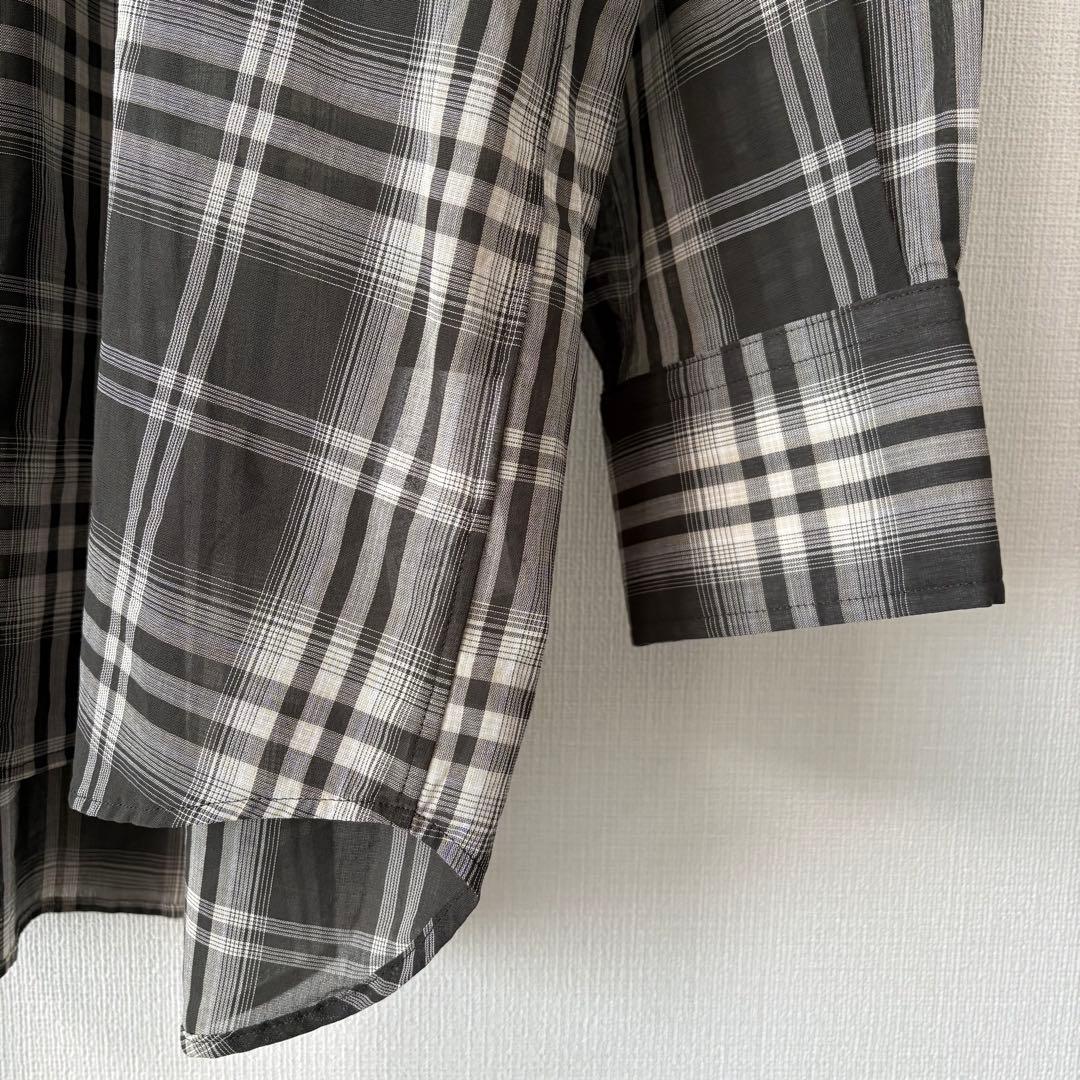 2025SS Spick & Span コットンボイルチェックシャツ 黒系