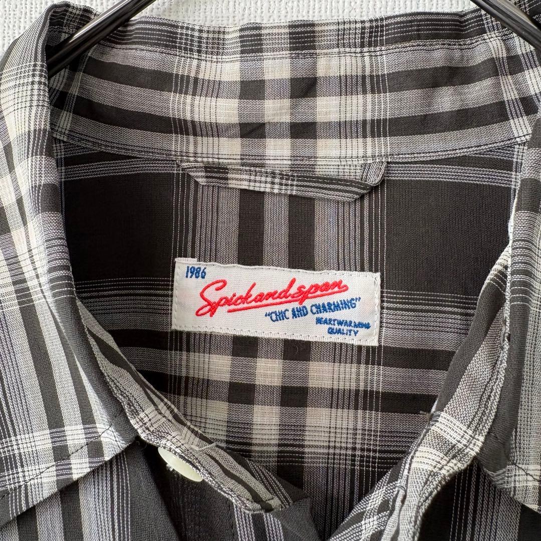 2025SS Spick & Span コットンボイルチェックシャツ 黒系