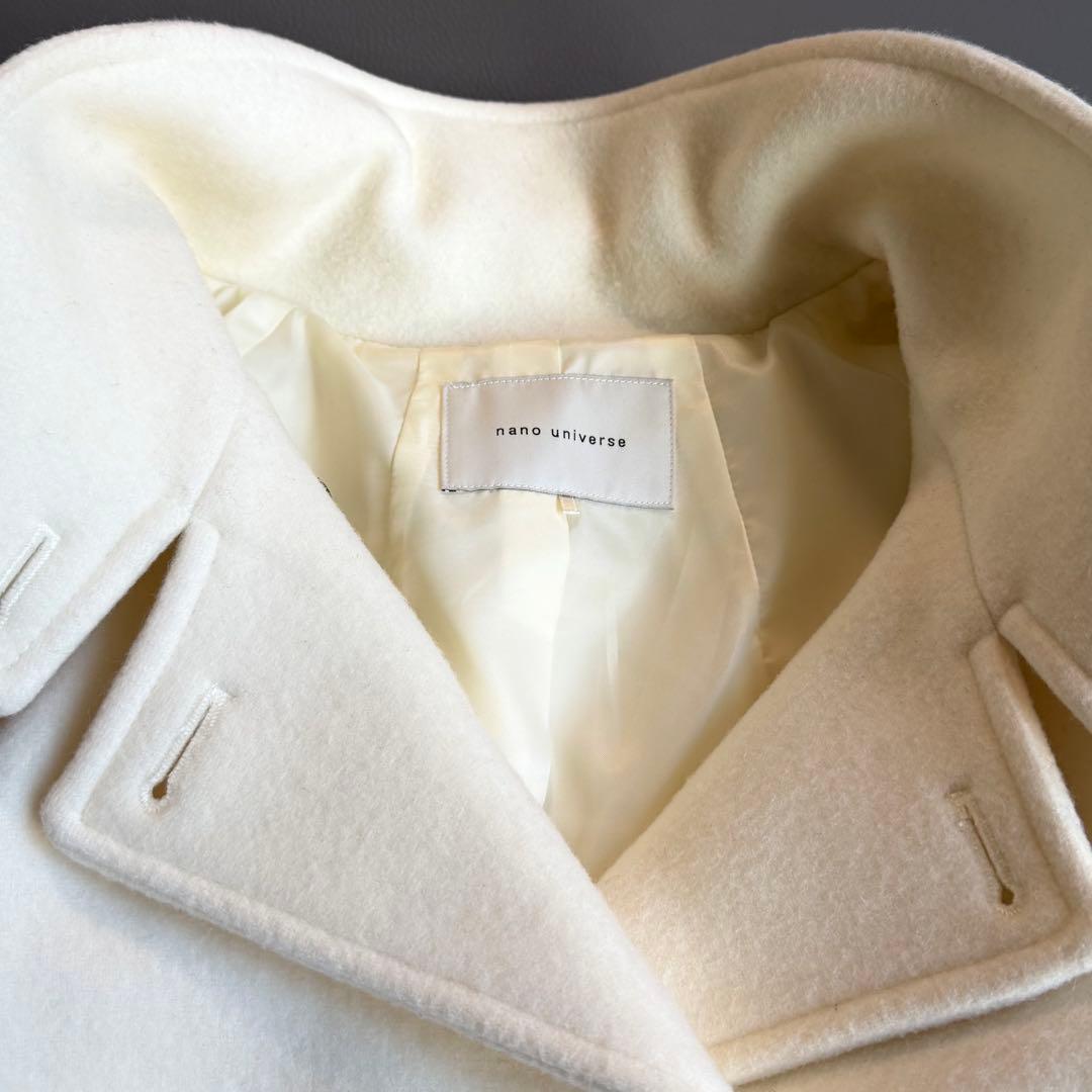 美品 ナノユニバース PECOLAMBウールカシミヤスタンドカラーコート