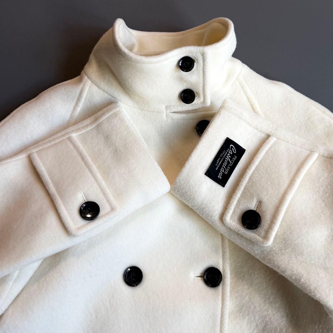 美品 ナノユニバース PECOLAMBウールカシミヤスタンドカラーコート