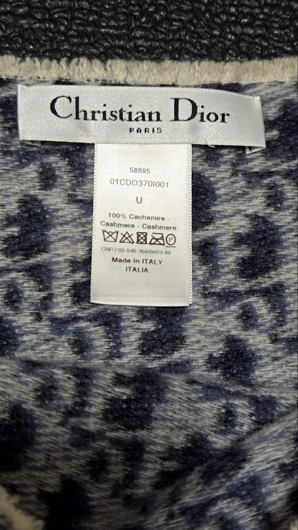 クリスチャン ディオール オブリーク カシミヤ100％ ポンチョ