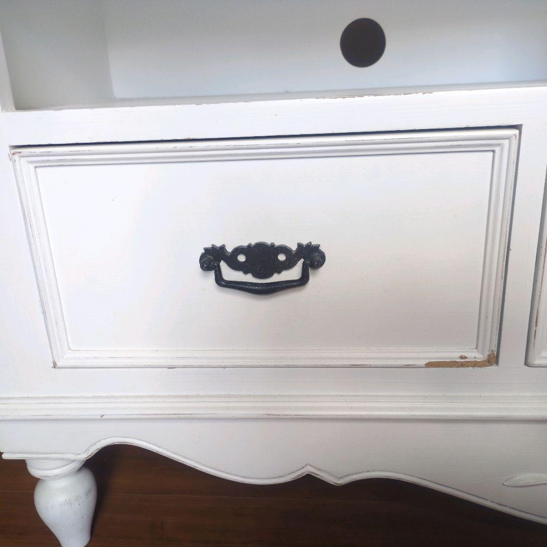 【送料込み】カントリーコーナー 仏製風フレンチ白キャビネット