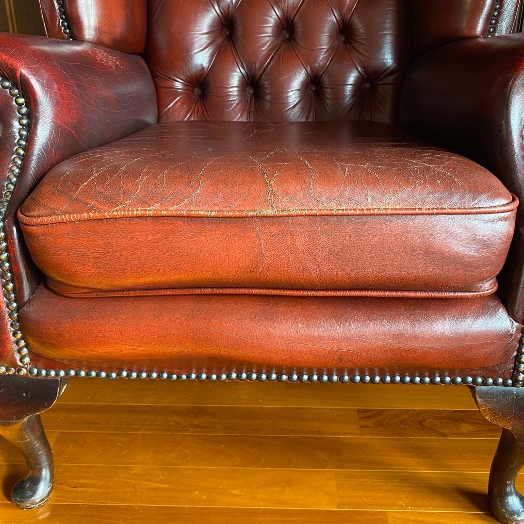 【お値下げ！】イギリス 本革 チェスターフィールド ソファ チェア